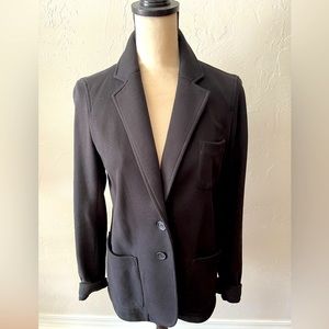 Black cotton deconstructed blazer.  This blazer has a tshirt. Looks cool!